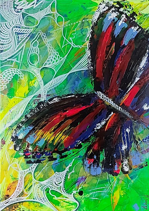 Black butterfly 绘画, 27.6x19.7 in