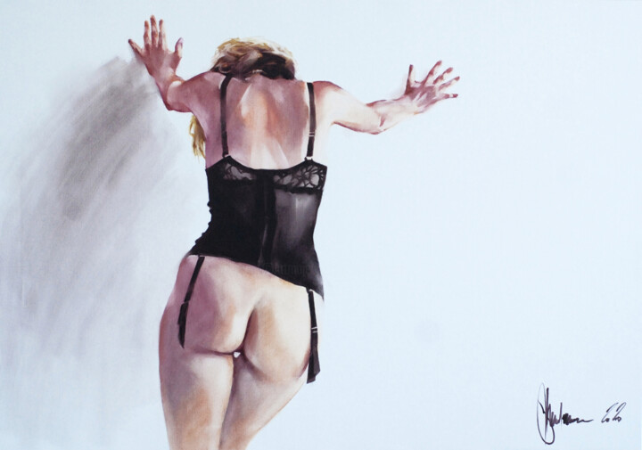 Painting titled "Unexpected developm…" by Igor Shulman, Original Artwork, Oil Mounted on Wood Stretcher frame