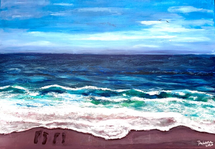 Painting titled "Edge of Atlantis" by Daciana, Original Artwork, Acrylic