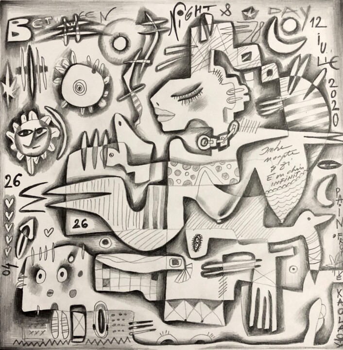 Between night and day 图画, 7.9x7.9 in