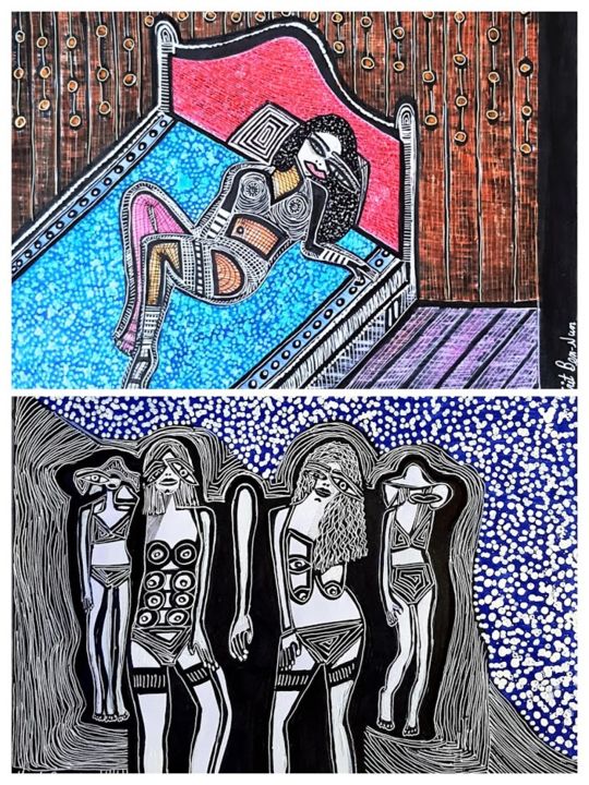"Image art Israe Mir…" başlıklı Tablo Mirit Ben-Nun tarafından, Orijinal sanat, Mum boya
