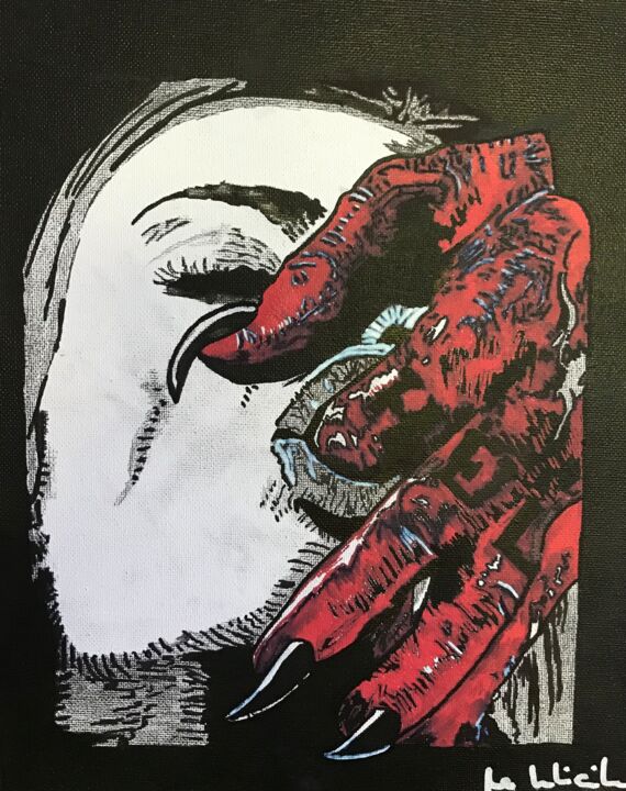 Perversion démoniaque 绘画, 11.8x9.5 in