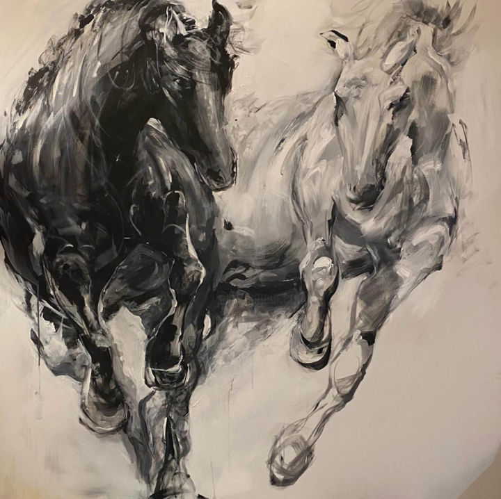 Painting titled "Untitled 001" by Maryam Moghadam, Original Artwork, Acrylic