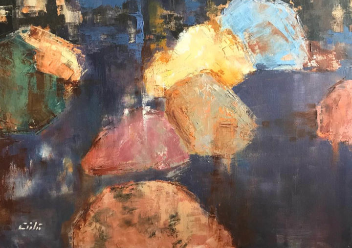 Painting titled "Untitled 003" by Matanat Homaee Rad, Original Artwork, Oil
