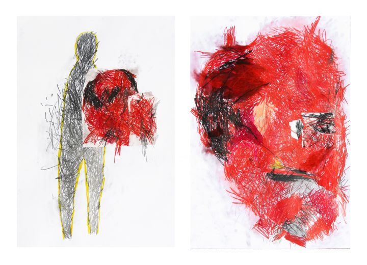Painting titled ""Man" 1 (diptych)" by Giulio Benatti, Original Artwork, Oil