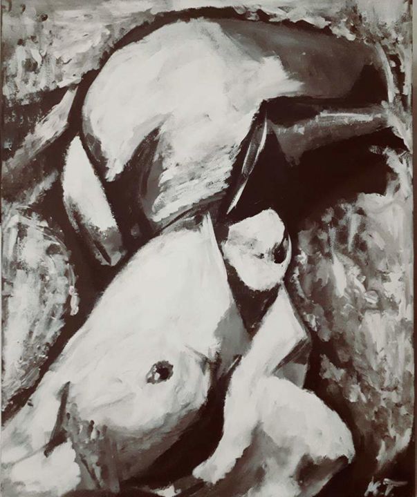 BODY ON SAND 绘画, 31.5x23.6 in