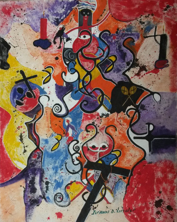 Coumbite des esprits (works council) 绘画, 8.3x6.7 in