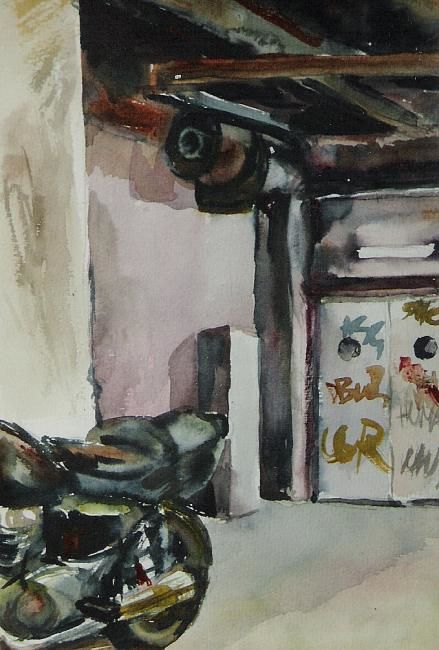 Peinture intitulée "Chateau d'eau, Bercy" par Nathalia Chipilova, Œuvre d'art originale, Aquarelle