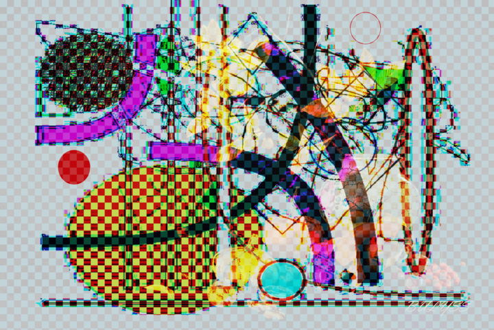 Digital Arts titled "Otto Dix in cube" by Marc Bulyss, Original Artwork, Digital Painting