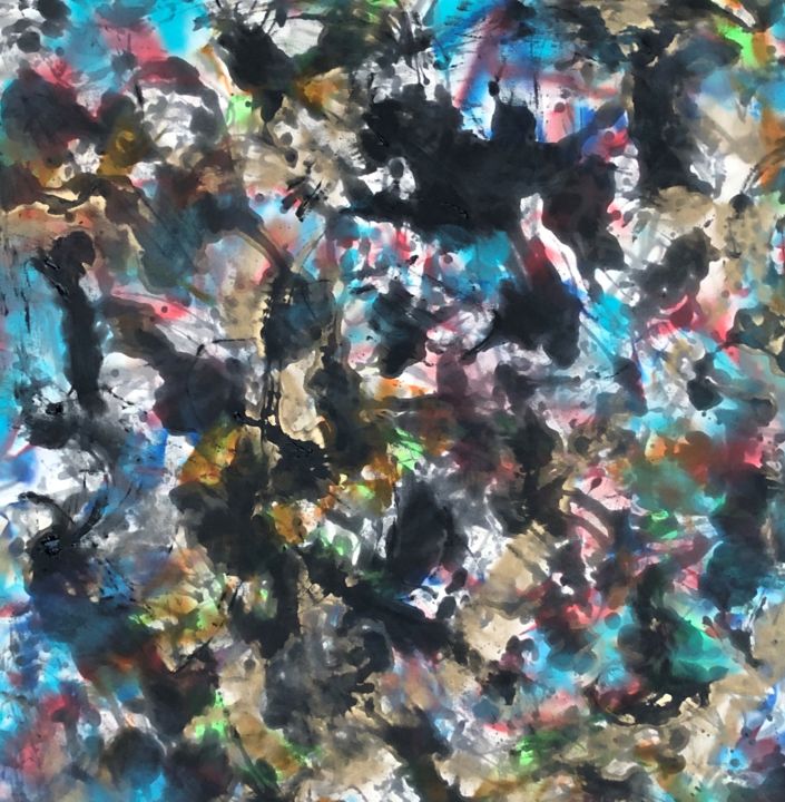 Pittura intitolato "N112, Robert Miskin…" da Robert Miskines, Opera d'arte originale, Smalto
