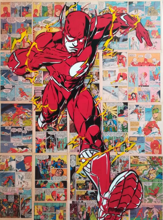 The Flash 绘画, 31.5x23.6 in