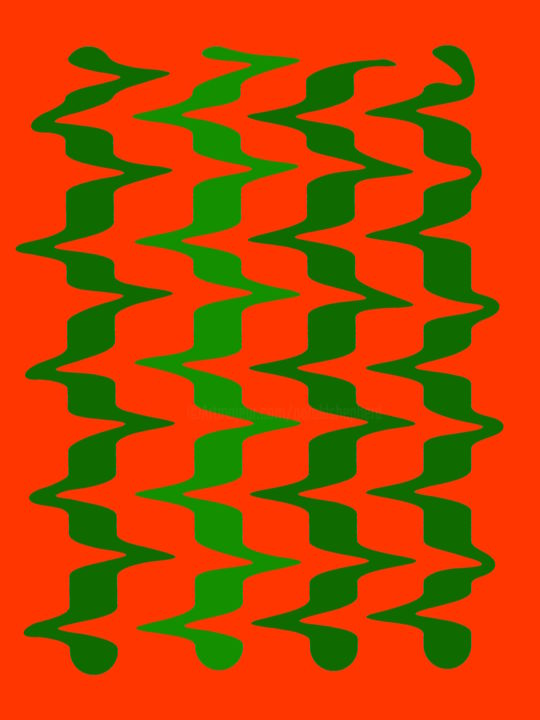 Digital Arts titled "Attacked Lines Vari…" by Gerald Shepherd F.F.P.S., Original Artwork, Digital Painting