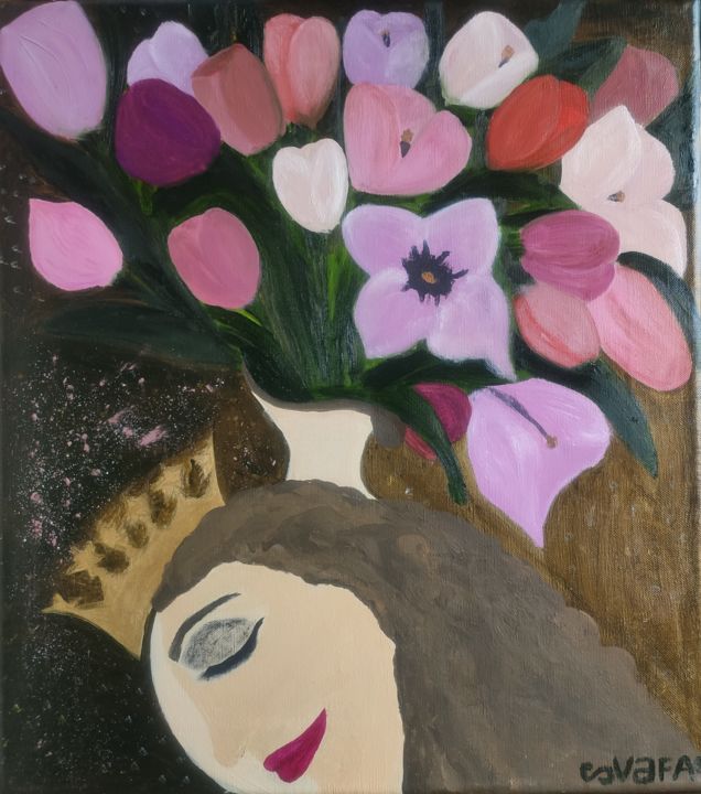 Dream of a princess 绘画, 17.3x15.6 in