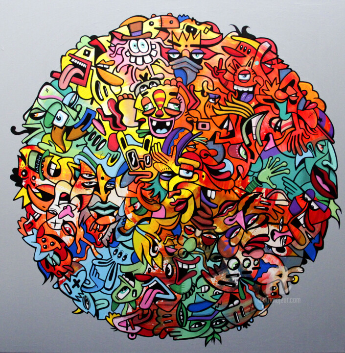 Peinture intitulée "Cartoons world 2" par Art De Noé, Œuvre d'art originale, Acrylique