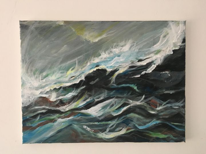 Painting titled "Rock formation" by Julie Bateman, Original Artwork, Acrylic
