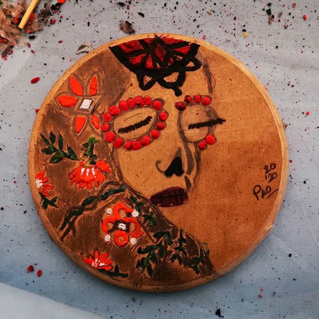 La calaca 绘画, 3.9x3.9 in