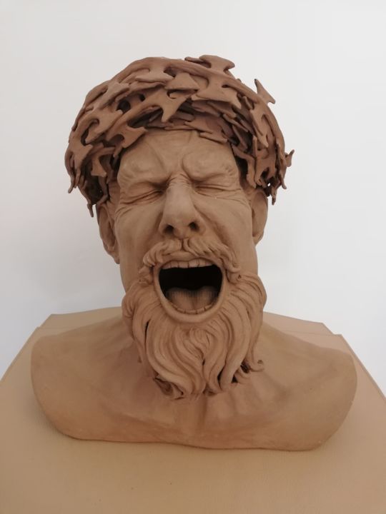 Skulptur mit dem Titel "Thorn in my Side" von Andimar, Original-Kunstwerk, Ton