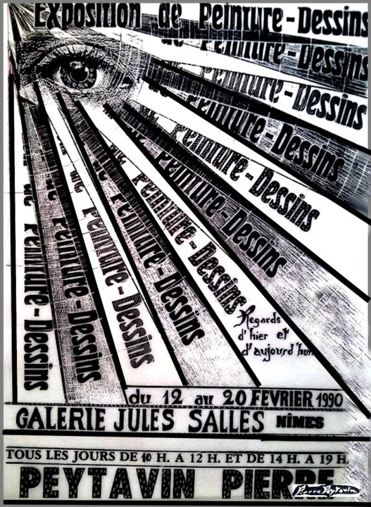 affiche de ma dernière expo à Nîmes en 1990