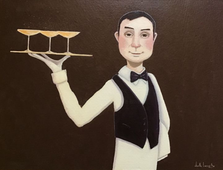 Champagne !! - 970 绘画, 18.1x24 in