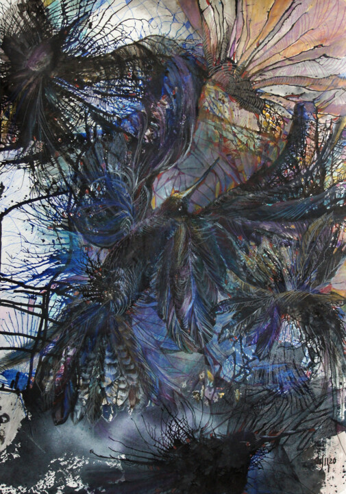 From the vial "Nuit de Noel" - original graphic art 绘画, 24x16.9 in