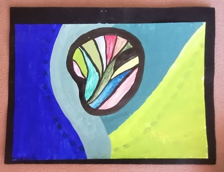 Painting titled "Fleur d'Afrik" by Claudia Marie Eugénie (Cocoâlô), Original Artwork, Ink