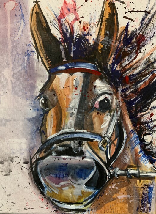 Le cheval du trèfle 绘画, 15.8x11.8 in