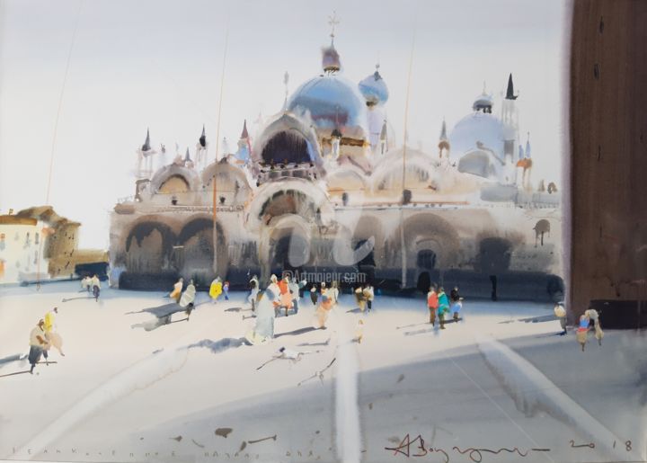 Painting titled "great start to the…" by Alexander Votsmush, Original Artwork, Watercolor
