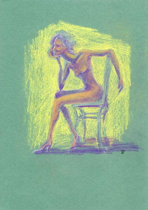 Рисунок под названием "The body" - Farida Ritorno, Подлинное произведение искусства, Пастель