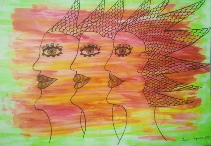 Brujas de fuego 图画, 15.8x23.6 in