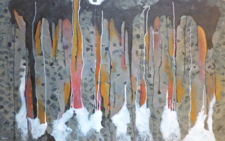 Painting titled "Elements 1" by Scott Spencer, Original Artwork, Oil Mounted on Wood Stretcher frame