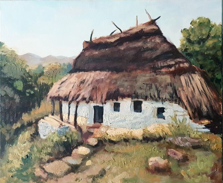 Painting titled "Roots" by Daniela Mihai, Original Artwork, Acrylic Mounted on Wood Stretcher frame