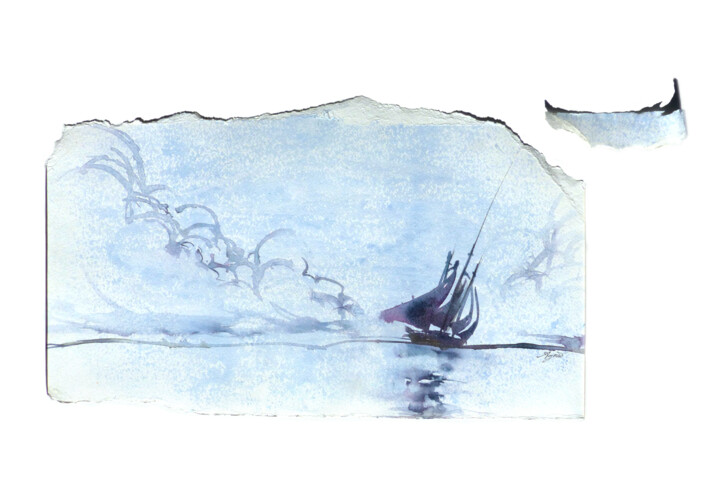 Peinture intitulée "L'Échappée" par Agnès Grégis (Au pinceau dansant), Œuvre d'art originale, Aquarelle