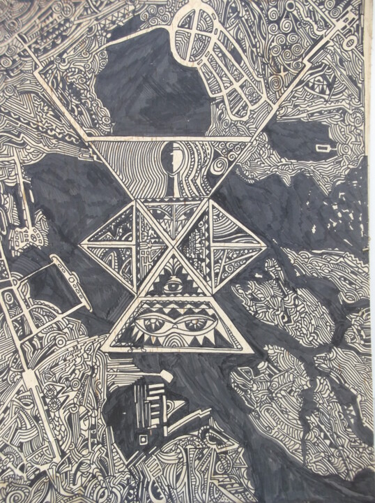 la cité des symboles 绘画, 23.6x19.7 in