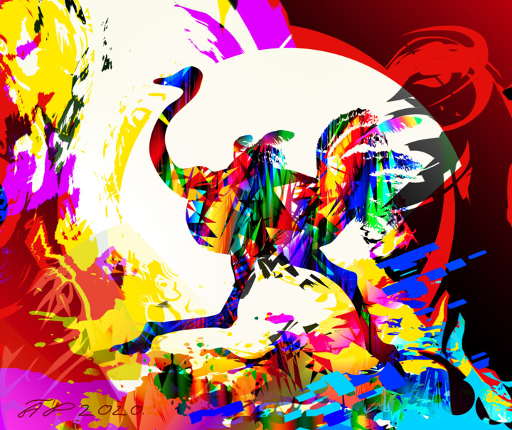 Ostrich, tropical bird, animal running 数字艺术