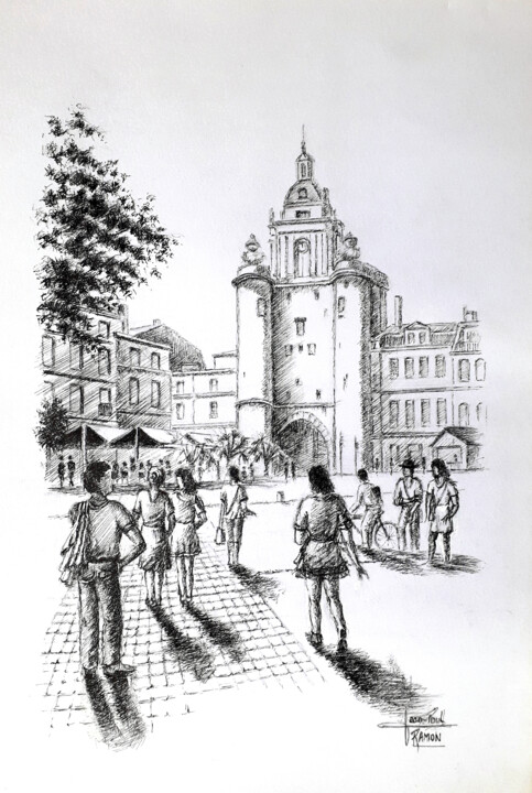 Peinture intitulée "Douce escapade à La…" par Jean-Paul Ramon, Œuvre d'art originale, Encre
