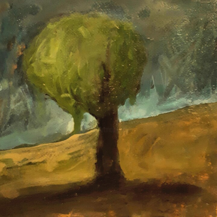 "しだれ木" Shidare ki 绘画, 7.9x7.9 in