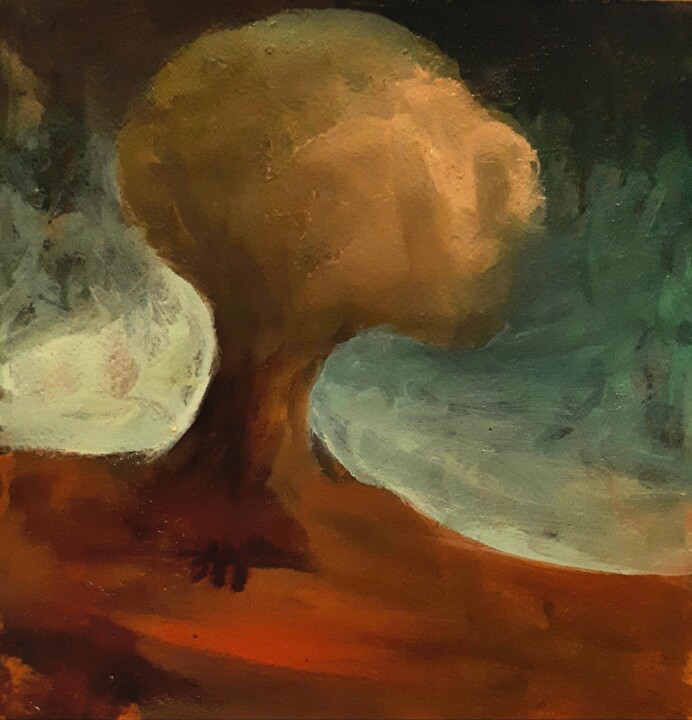 "夜の前に" Yoru no mae ni 绘画, 7.9x7.9 in