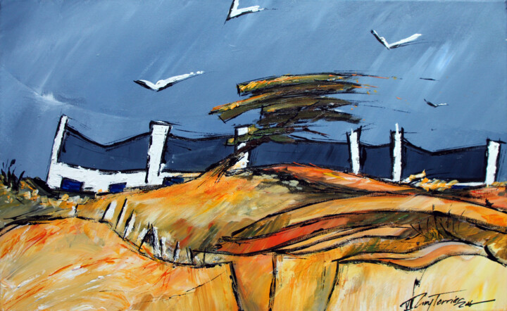 Peinture intitulée "Hoedic, sous le ven…" par Guy Terrier, Œuvre d'art originale, Acrylique Monté sur Châssis en bois