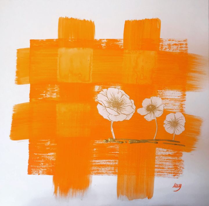 Collages intitulée "Renaissance" par Marylin Mathon, Œuvre d'art originale, Acrylique