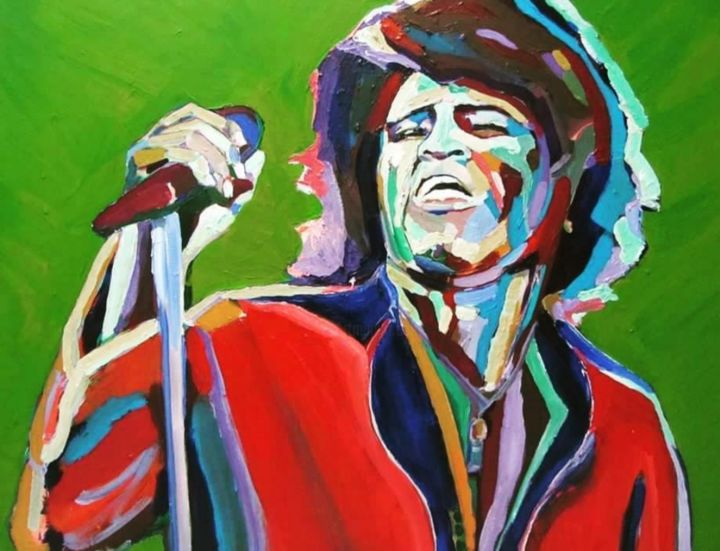 Painting titled "James Brown" by Shadon Bindraban, Original Artwork, Acrylic