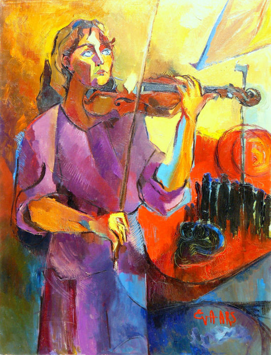 La violoniste 绘画, 45.7x35 in