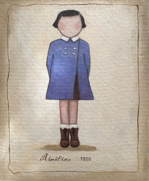 Painting titled "Aiméline 1930 - 978" by Noëlle Lassailly, Original Artwork, Acrylic