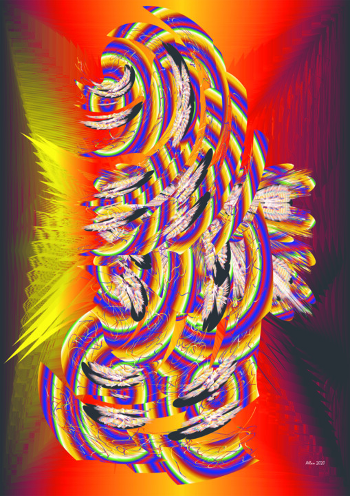 Digital Arts titled "BELA INÊS COM SEU P…" by Reinhard Heydrich Allan De Souza Santos, Original Artwork, Digital Painting