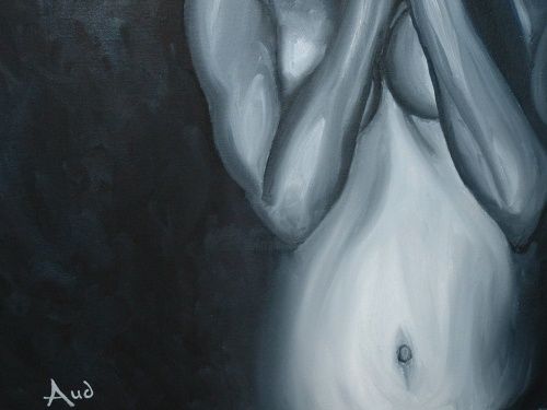 Painting titled "Portrait of Shyness" by Aud, Original Artwork