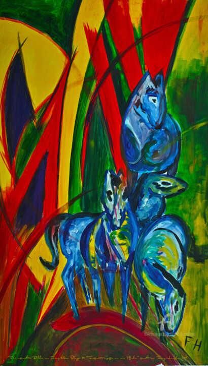 Peinture intitulée "Hommage an Franz Ma…" par Franz Hümpfner, Œuvre d'art originale, Acrylique Monté sur Châssis en bois