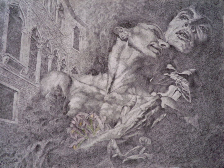 Drawing titled "TRIBUTE TO RUDOL'F…" by Paola Imposimato, Original Artwork, Pencil