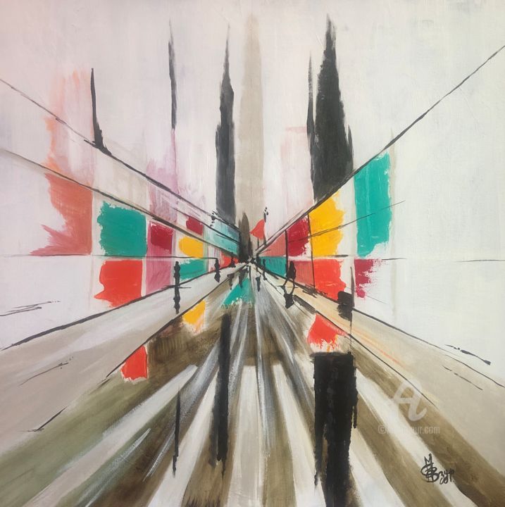 Peinture intitulée "El Obelisco" par Mara G. Szyp (Szyp.ca), Œuvre d'art originale, Acrylique