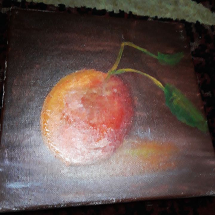 Painting titled "Peach painting" by Verdah Ali, Original Artwork, Acrylic