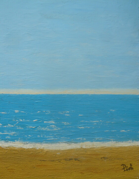 Peinture intitulée "Ré, face à l'Atlant…" par Pich, Œuvre d'art originale, Acrylique Monté sur Carton