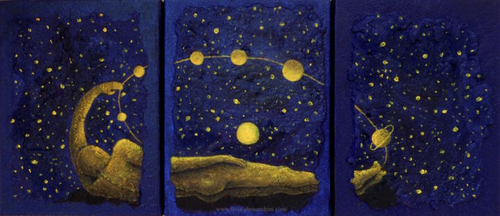 Painting titled "Épitaphe de Kepler" by Livia Alessandrini, Original Artwork, Acrylic